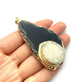 Red Agate and Agate Pendant for DIY Necklace Jewelry Charm