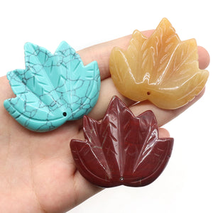 Maple Leaf Opal Crystal Grey Agate Charms for Jewelry Making