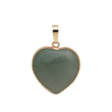 Amethyst Rose Quartz Heart Shape 20mm Stone Pendant with Silver Edge