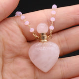 Rose Quartz Perfume Bottle Pendant for Jewelry Making