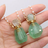 Green Aventurine Stone Perfume Bottle Pendant for Jewelry Making