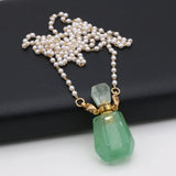 Green Aventurine Stone Perfume Bottle Pendant for Jewelry Making