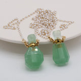 Green Aventurine Stone Perfume Bottle Pendant for Jewelry Making