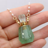 Green Aventurine Stone Perfume Bottle Pendant for Jewelry Making