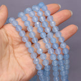 Aquamarine 8mm Round Cut Bead for DIY Jewelry Making