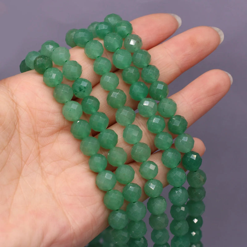 Green Aventurine 8mm Round Cut Bead for Jewelry Making