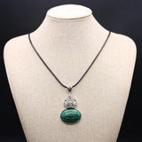 Reiki Heal Gourd Pendant Necklace Natural Stone Women's Jewelry