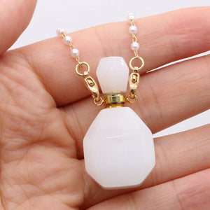 Jade Perfume Bottle Pendant for DIY Charm Necklace