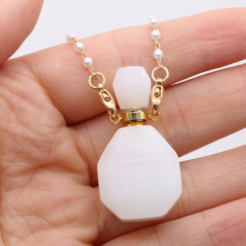 Jade Perfume Bottle Pendant for DIY Charm Necklace