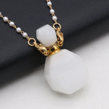 Jade Perfume Bottle Pendant for DIY Charm Necklace
