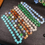 Crystal Turquoise Necklace for Women 16x16mm