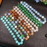 Crystal Turquoise Necklace for Women 16x16mm