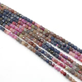 Red Sapphire Cut Faceted Square Loose Beads for Jewelry Making