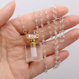 Natural Semi-precious Stones Crystal Perfume Bottle Pendant