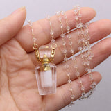 Crystal Perfume Bottle Pendant - Natural Semi-precious Stones