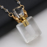 Natural Semi-precious Stones Crystal Perfume Bottle Pendant