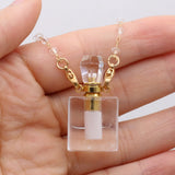 Natural Semi-precious Stones Crystal Perfume Bottle Pendant