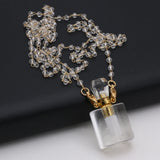 Natural Semi-precious Stones Crystal Perfume Bottle Pendant