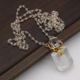 Natural Semi-precious Stones Crystal Perfume Bottle Pendant