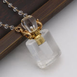 Natural Semi-precious Stones Crystal Perfume Bottle Pendant