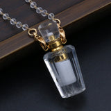 Crystal Perfume Bottle Pendant - Natural Semi-precious Stones