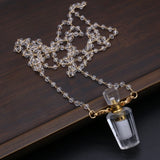 Crystal Perfume Bottle Pendant - Natural Semi-precious Stones