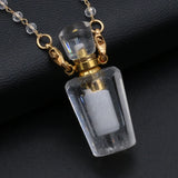 Crystal Perfume Bottle Pendant - Natural Semi-precious Stones