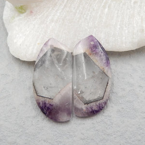 Amethyst Earring Bead 30x14x5mm Natural Semi-precious Stone Jewelry
