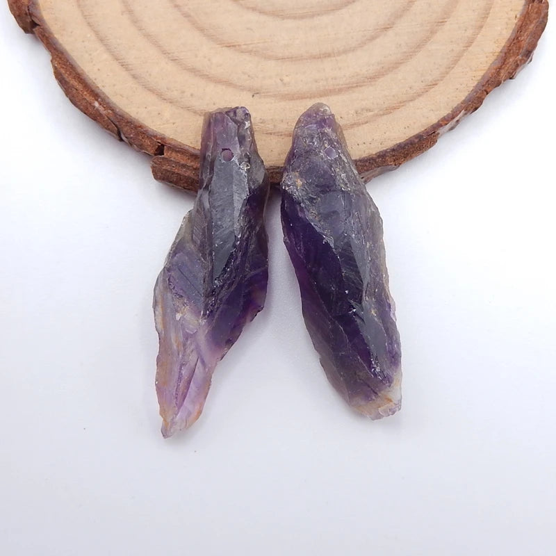 Amethyst Earring Bead 37x10x10mm Natural Gemstone