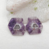 Amethyst Earring Bead 25x25x2mm Natural Semi-precious Stone