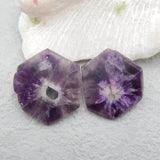 Amethyst Earring Bead 29x25x3mm - Natural Semi-precious Stone