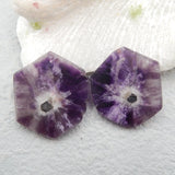 Amethyst Earring Bead 29x25x3mm - Natural Semi-precious Stone