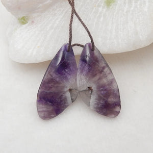 Amethyst Earring Bead 30x15x4mm Natural Semi-precious Stones