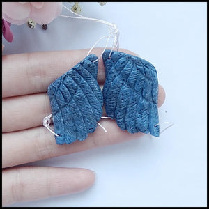Carved Coral Wing Earrings, Natural Semi-precious Stones, Jewelry Accessories