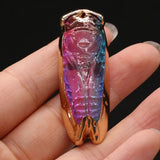 Colorful Crystal Cicada Pendant DIY Jewelry Making Necklace Earrings