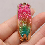 Colorful Crystal Cicada Pendant DIY Jewelry Making Necklace Earrings