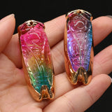 Colorful Crystal Cicada Pendant DIY Jewelry Making Necklace Earrings