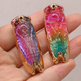 Colorful Crystal Cicada Pendant DIY Jewelry Making Necklace Earrings