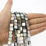 Natural Shell 10x10mm Diagonal Square Loose Beads Polished Jewelry DIY