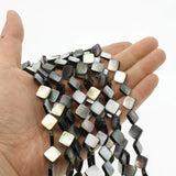 Natural Shell 10x10mm Diagonal Square Loose Beads Polished Jewelry DIY