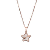 Mother of Pearl Star Pendant Necklace 925 Sterling Silver Minimalist Jewelry