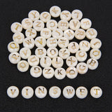 Shell A-Z Alphabet Letter Charm Beads 8mm Round Mother Pearl Seashell Beads