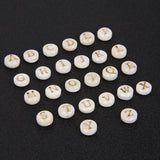 Shell A-Z Alphabet Letter Charm Beads 8mm Round Mother Pearl Seashell Beads