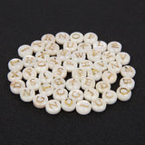 Shell A-Z Alphabet Letter Charm Beads 8mm Round Mother Pearl Seashell Beads