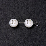 Natural Shell Alphabet Beads Round Flat Letter Mother of Pearl Beads 8mm