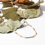 Natural Shell Beads 18K Plated Chain Necklace Vintage Women Jewelry