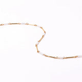 Natural Shell Beads 18K Plated Chain Necklace Vintage Women Jewelry