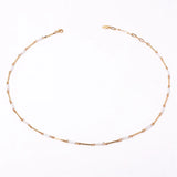 Natural Shell Beads 18K Plated Chain Necklace Vintage Women Jewelry