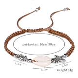 Shell Beads Bracelet Women Starfish Turtle Charm Adjustable Rope Bracelet