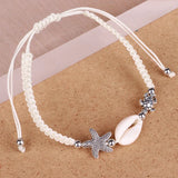 Shell Beads Bracelet Women Starfish Turtle Charm Adjustable Rope Bracelet